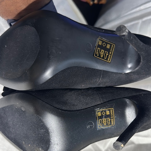 Jacobies Black Stiletto Heels with Bow Women's Size 7 - Picture 7 of 9